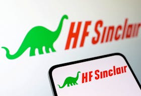 HF Sinclair Corp logo is seen displayed in this illustration taken, April 10, 2023.