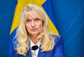 Sweden's Security Police Chief Charlotte von Essen attends a press conference regarding the deteriorating security situation in Sweden as the terror threat level in the country is raised to four on a five-point scale, in Stockholm, Sweden on August 17, 2023. Henrik Montgomery/TT News Agency/via