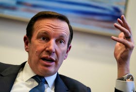 U.S. Senator Chris Murphy (D-CT) speaks during an interview with Reuters on Capitol Hill, in Washington, U.S., February 7, 2024.