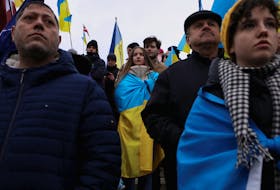 File Photo: Supporters of Ukraine gather at a rally in front of the Lincoln Memorial, held to mark the one-year anniversary of Russia's invasion of Ukraine in Washington, U.S., February 25, 2023. 