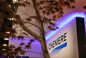 A tree decorates the lounge of Houston-based liquefied natural gas company Cheniere during the LNG 2023 energy trade show in Vancouver, British Columbia, Canada, July 13, 2023.