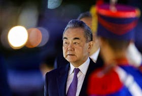 Chinese Foreign Minister Wang Yi arrives at the Itamaraty Palace before a meeting with Brazil's Foreign Minister Mauro Vieira in Brasilia, Brazil January 18, 2024.