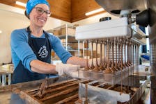 Sarah Rochacewich co-owner of Sweet Rock Ice Cream, also makes her own chocolate in-house known as Aunt Sarah's chocolate. Due to their move Rochacewich said they missed out on an important holiday for their chocolate business, Valentine's Day. - Contributed