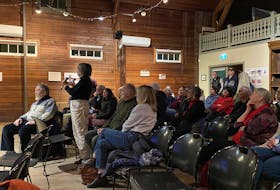Members of ECOPEI gathered at Beaconsfield Historic House to discuss anti-SLAPP legislation and ask questions to special guests James Turk and Duncan Sturz. Caitlin Coombes, Local journalism Initiative reporter