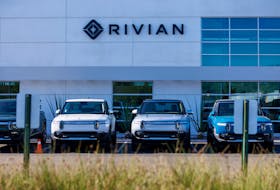 A Rivian Automotive Inc facility is pictured in Costa Mesa, California, U.S.,November 1, 2023.    
