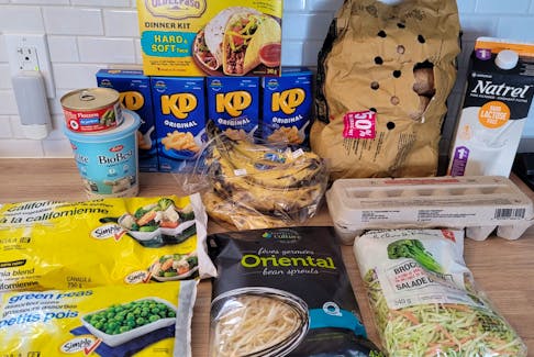 Midway through Week 6 of her recent $23 grocery challenge, Melanie Seamone had spent a total of $131.57 and still had plenty of food accumulated. She said Week 6 groceries cost $21.57 and she used a $2 manufacturer's coupon, $2.24 Fast Fuel coupon and a $2.39 Fast Fuel coupon to bring in this haul.