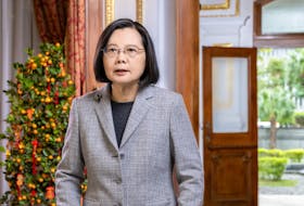 Taiwanese President Tsai Ing-wen gives a Lunar New Year message at an unknown location, in this handout image released by Taiwan Presidential Office February 8, 2024. Taiwan Presidential Office/Handout via