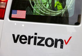 A Verizon logo is seen on a van in Manhattan, New York City, U.S., November 22, 2021.