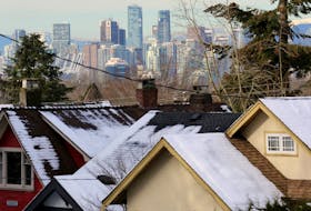 Rooftops of houses and the downtown core are seen in Vancouver, British Columbia, Canada January 7, 2017.