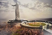 Shown above is an artist’s rendering of the Mother Canada monument that supporters of a war memorial project hoped would be erected at Green Cove in the Cape Breton Highlands National Park. CONTRIBUTED
