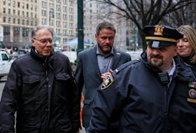 Wayne LaPierre, former CEO of the National Rifle Association (NRA), arrives at New York State Supreme Court for the NRA trial in New York City, U.S., February 23, 2024.