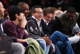 Feb 7, 2023; Brooklyn, New York, USA; Brooklyn Nets owner Joe Tsai looks on during the first half of the game between the Nets and the Phoenix Suns at Barclays Center. Mandatory Credit: Vincent Carchietta-USA TODAY Sports/ File photo