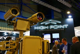 A view of the High Point Aerotechnologies booth during the Singapore Airshow at Changi Exhibition Centre in Singapore February 21, 2024.