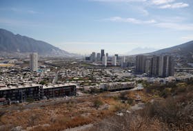A view shows the urban area of the municipality of Santa Catarina near the land where Tesla has indicated it could build a new gigafactory, in Santa Catarina, on the outskirts of Monterrey, Mexico February 28, 2023.