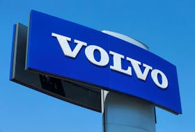 A Volvo logo is seen at a car dealership in Vienna, Austria, May 30, 2017.