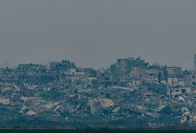 General view of a bombed-out area of the Gaza Strip, amid the ongoing conflict between Israel and the Palestinian Islamist group Hamas, as seen near the border from Israel, February 24, 2024.