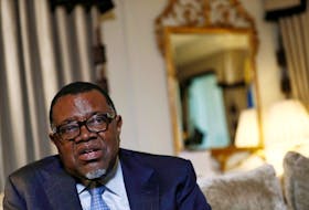President Hage Geingob of Namibia speaks during an interview with Reuters in central London, Britain December 1, 2016.