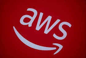 A logo for Amazon Web Services (AWS) is displayed at the Collision conference in Toronto, Ontario, Canada June 23, 2022. Picture taken June 23, 2022.