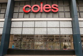 The Coles (main Wesfarmers brand) logo is seen on a facade of a Coles supermarket in Sydney, Australia, February 20, 2018. Picture taken February 20, 2018.