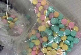 Fentanyl pills found by officers from the Drug Enforcement Administration are seen in this handout picture, in New York, U.S., October 4, 2022. Drug Enforcement Administration/Handout via