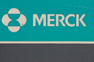 The Merck logo is seen on a sign at the Merck & Co campus in Rahway, New Jersey, U.S., July 12, 2018.