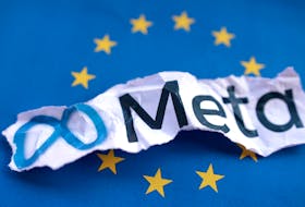 EU flag and Meta logo are seen in this illustration taken, May 22, 2023.