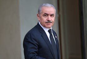 Palestinian Authority Prime Minister Mohammad Shtayyeh arrives to attend an international humanitarian conference for the people of Gaza at the Elysee Palace in Paris, France, November 9, 2023.