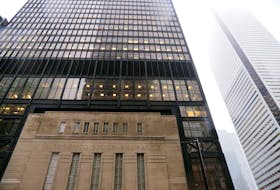 The Art Deco facade of the original Toronto Stock Exchange building is seen on Bay Street in Toronto, Ontario, Canada January 23, 2019.