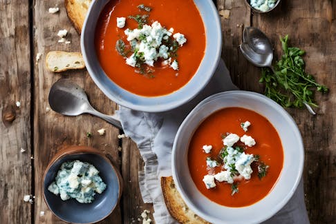 Few dishes warm the soul as much as a bowl of tomato soup. This recipe gets some extra flavour thanks to the roasting process and the addition of tangy blue cheee.