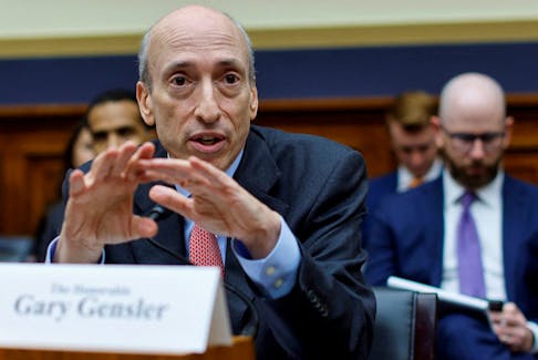 U.S. Securities and Exchange Commission (SEC) Chairman Gary Gensler testifies before a House Financial Services Committee oversight hearing on Capitol Hill in Washington, U.S. September 27, 2023. 