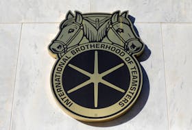 The logo of the International Brotherhood of Teamsters labor union is seen on the outside of their headquarters in Washington, D.C., U.S., August 30, 2020.