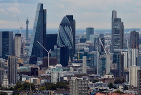 A general view of the financial district of London is seen in London, Britain, October 19, 2016.
