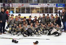 Avalon knocked off St. John’s-North 4-3 in overtime to win the gold medal in male hockey at the 2024 Newfoundland and Labrador Winter Games being held in Gander this week. Photo courtesy Scott Cook/NL Games