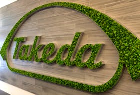 A Takeda logo is seen in its research hub in Cambridge, Massachusetts, U.S., November 26, 2018. Picture taken November 26, 2018.