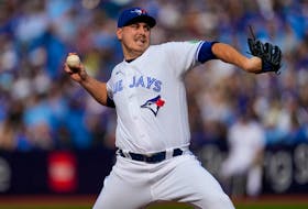 Sep 17, 2023; Toronto, Ontario, CAN; Toronto Blue Jays pitcher Erik Swanson (50) pitches to the Boston Red Sox during the ninth inning at Rogers Centre. Mandatory Credit: John E. Sokolowski-USA TODAY Sports/File Photo