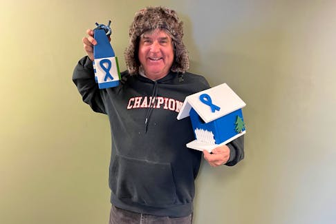 Dana Cameron,Theresa Fielding's brother-in-law, is selling tickets for his homemade birdhouse and buoy in an effort to raise money for their Bum Run team, which will be donating all their money raised to CCRAN. Contributed