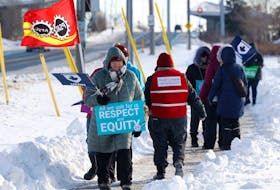Staff of the Non-Public Funds on strike Monday, Jan. 15. 