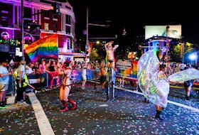 Participants celebrate the annual Sydney Gay and Lesbian Mardi Gras Parade in conjunction with Sydney WorldPride 2023 in Sydney, Australia, February 25, 2023. 
