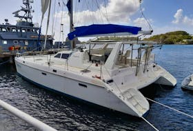 The catamaran that was hijacked by three fugitives in the waters off the island of Grenada, which authorities are investigating as part of the possible murder of two people believed to be U.S. citizens, is docked at St. Vincent and the Grenadines Coastguard Service Calliaqua Base, in Calliaqua, St. Vincent and the Grenadines, February 26, 2024.