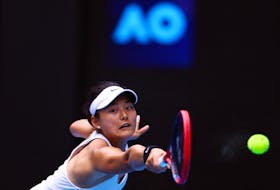 Tennis - Australian Open - Melbourne Park, Melbourne, Australia - January 20, 2024 China's Yafan Wang in action during her third round match against China's Qinwen Zheng