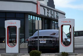 A Tesla charging station is seen in Salt Lake City, Utah, U.S. September 28, 2017.