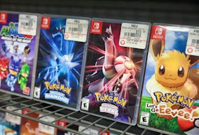 Pokemon games are seen on sale in a GameStop in Manhattan, New York, U.S., Dec. 7, 2021.