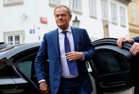 Poland's Prime Minister Donald Tusk arrives at the summit of the Visegrad Group (V4) countries in Prague, Czech Republic, February 27, 2024.