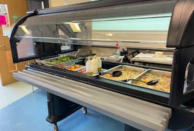 A salad bar is set up each day at Northumberland Regional High School      with leafy greens and toppings so students can make their own salad. The bar also houses side dishes such as pasta, or Italian rice. Sarah Jordan