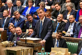 Britain's Chancellor of the Exchequer Jeremy Hunt gives Autumn Statement at the House of Commons in London, Britain, November 22, 2023. UK Parliament/Jessica Taylor/Handout via