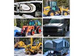 The Cumberland integrated street unit recovered cars and heavy equipment valued at more than $250,000 during a property search in Maccan on Tuesday, Feb. 27. - Contributed