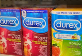 Durex, a brand of Reckitt Benckiser Group PLC, is seen on display in a store in Manhattan, New York City, U.S., March 24, 2022.