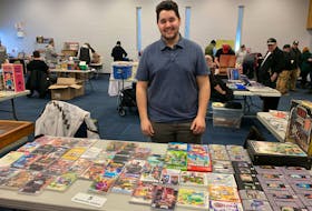 Moncton's Brandon Green displayed his collection of Nintendo games that spanned from the early 90s to modern Switch games at Summercon at the Credit Union Place. Logan Plant Photo