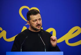 Ukrainian President Volodymyr Zelenskiy speaks during a press conference on the day of the Ukraine Southeast Europe Summit in Tirana, Albania, February 28, 2024.