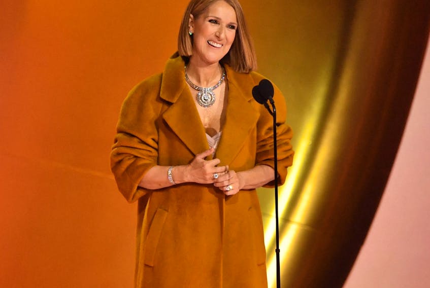 Canadian singer Celine Dion presents the Album Of The Year award on stage during the 66th Annual Grammy Awards  on Feb. 4, 2024.